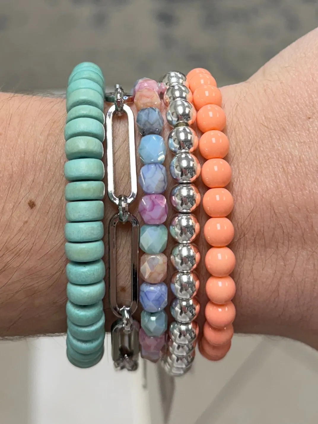 Pastel Candy Mix Faceted 6mm Bracelet