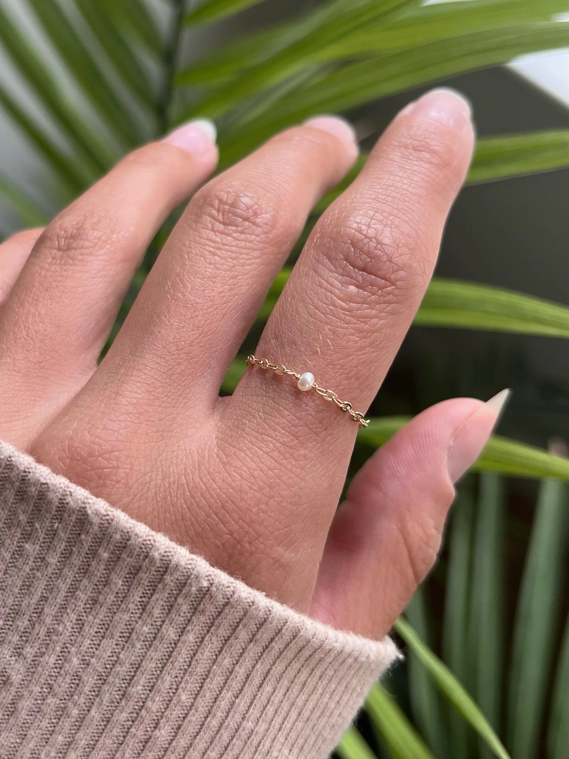 Pearl Chain Ring