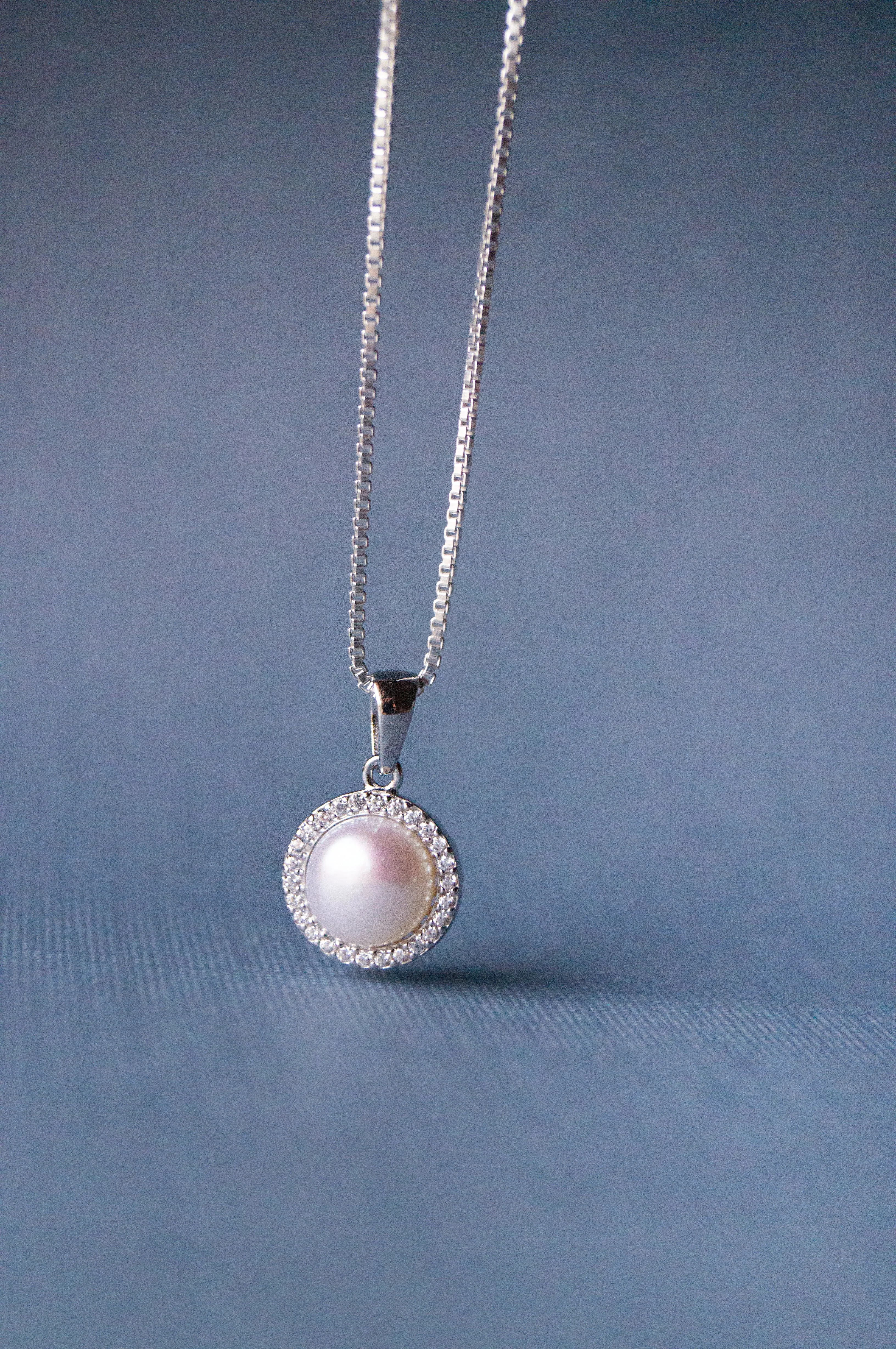 Pearl Halo Sterling Silver Pendant