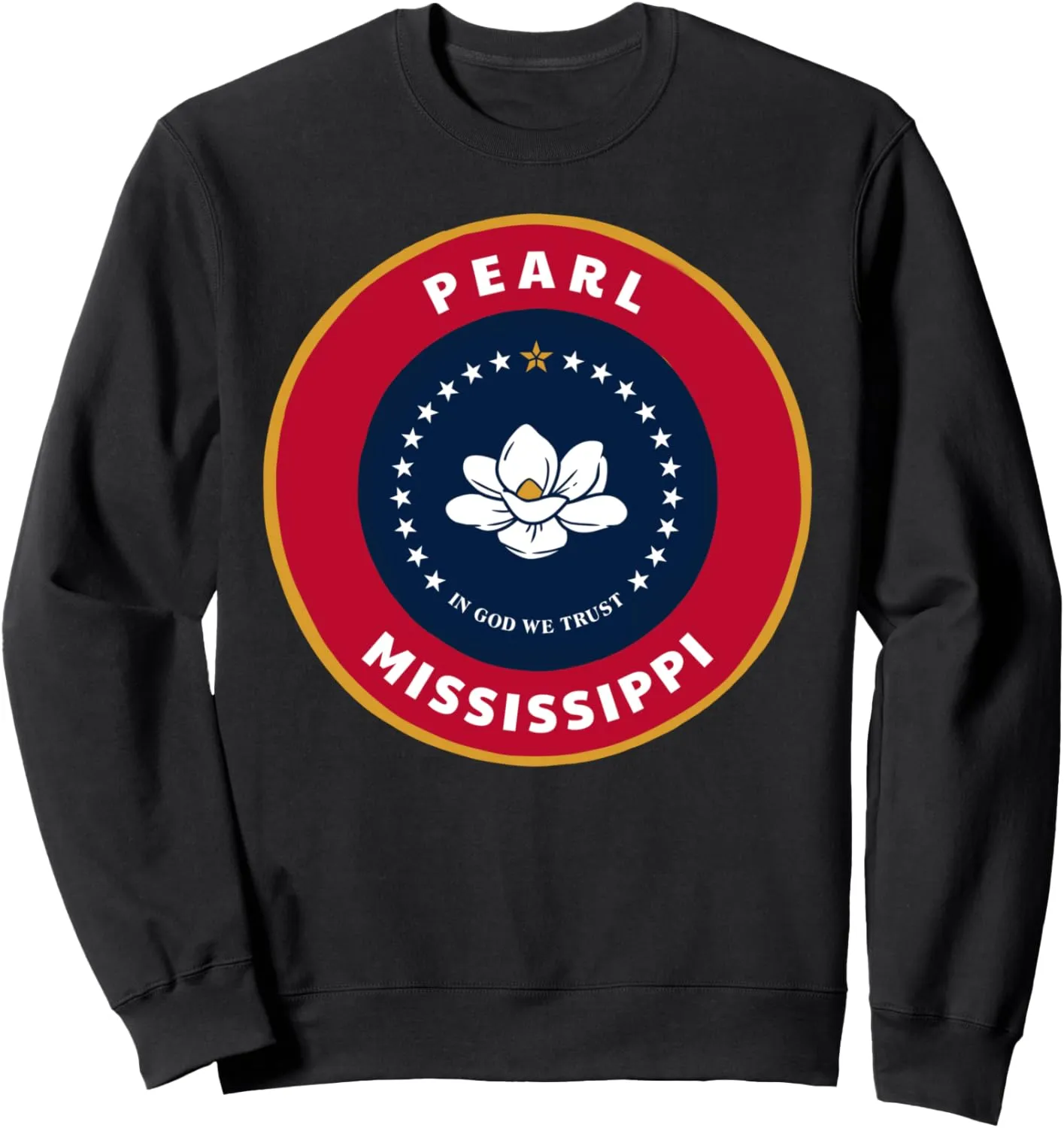 Pearl Mississippi MS Magnolia Flag Badge Vacation Sweatshirt