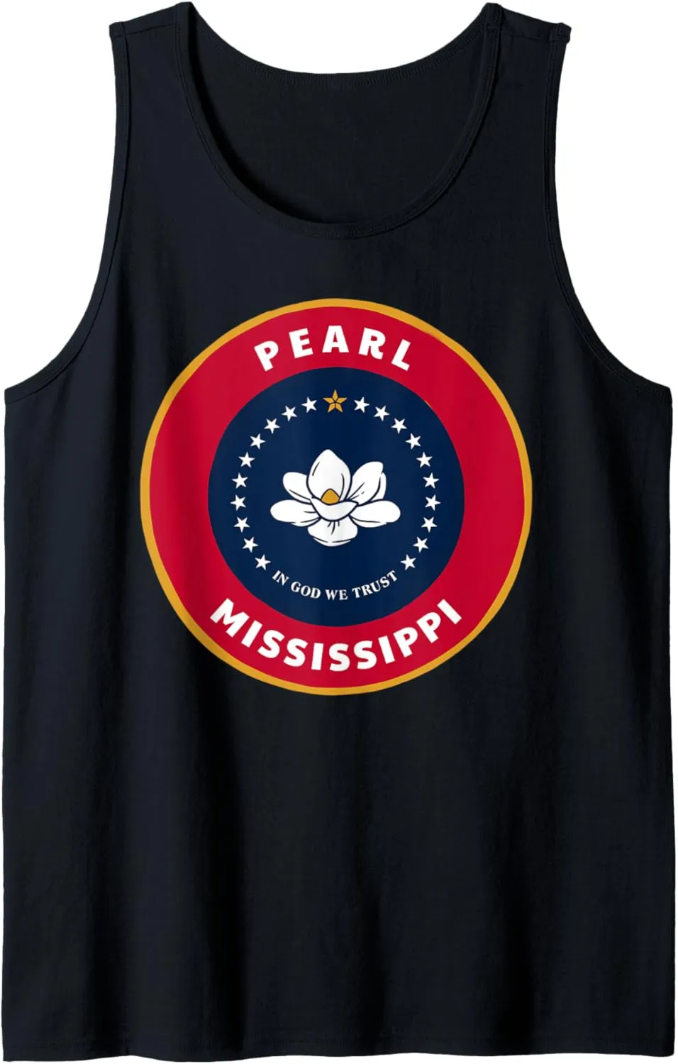 Pearl Mississippi MS Magnolia Flag Badge Vacation Tank Top