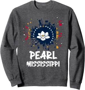 Pearl Mississippi MS Magnolia Flag Trip Vacation Souvenir Sweatshirt