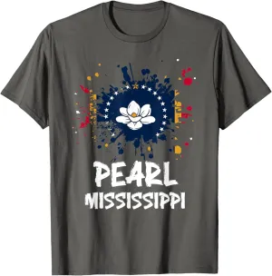 Pearl Mississippi MS Magnolia Flag Trip Vacation Souvenir T-Shirt