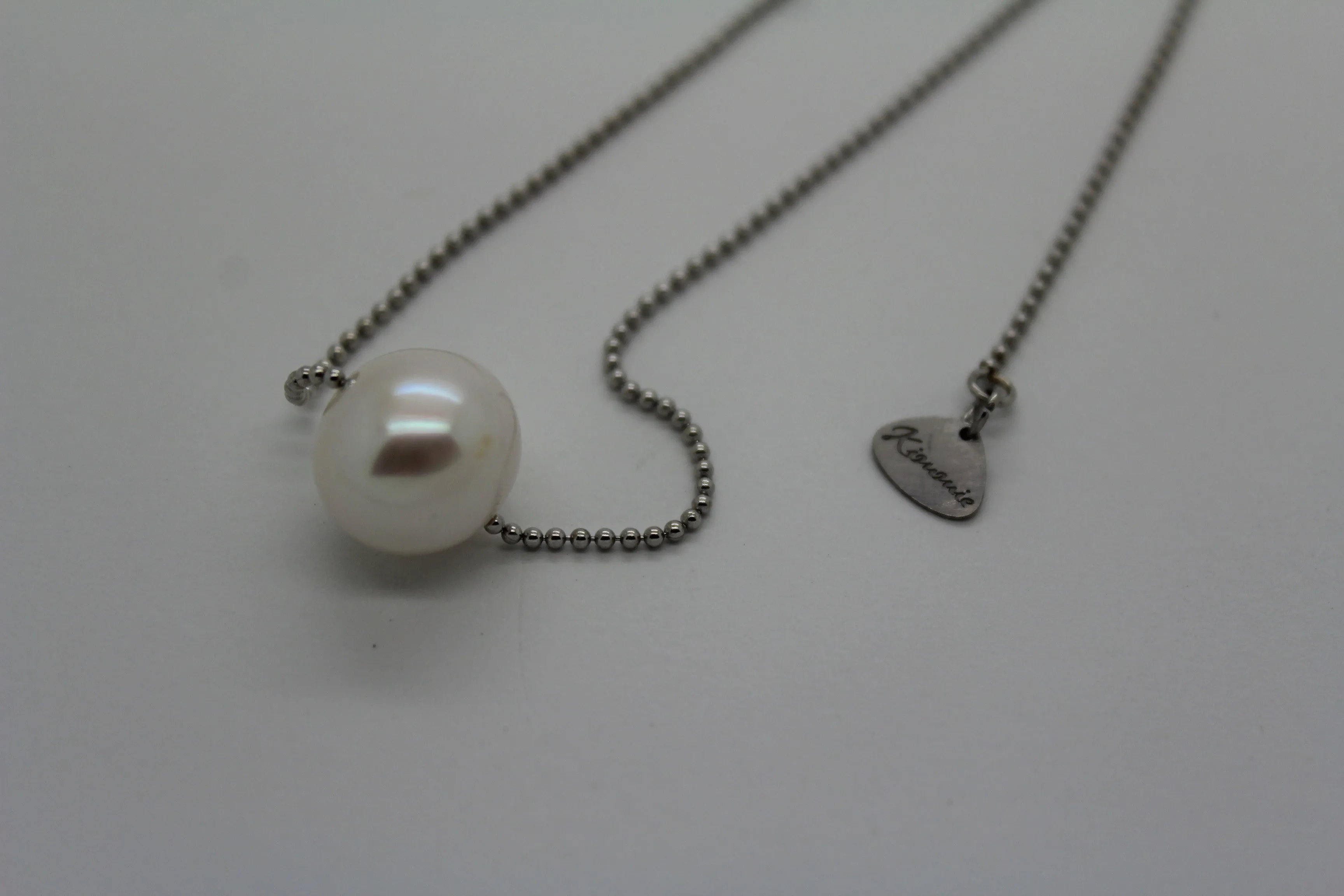 Pearl on Sterling Silver Adjustable sliding Chain WS1