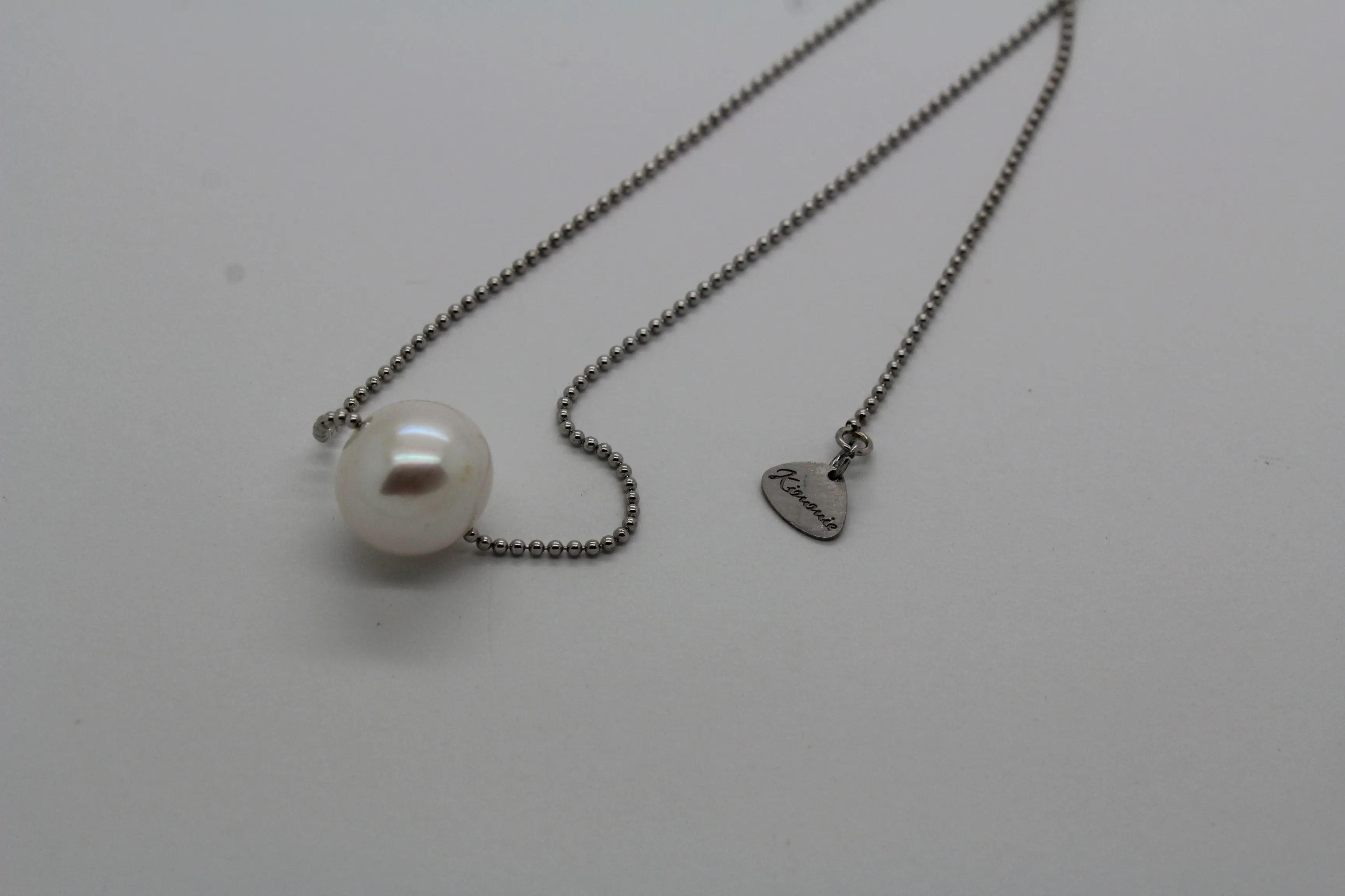 Pearl on Sterling Silver Adjustable sliding Chain WS1