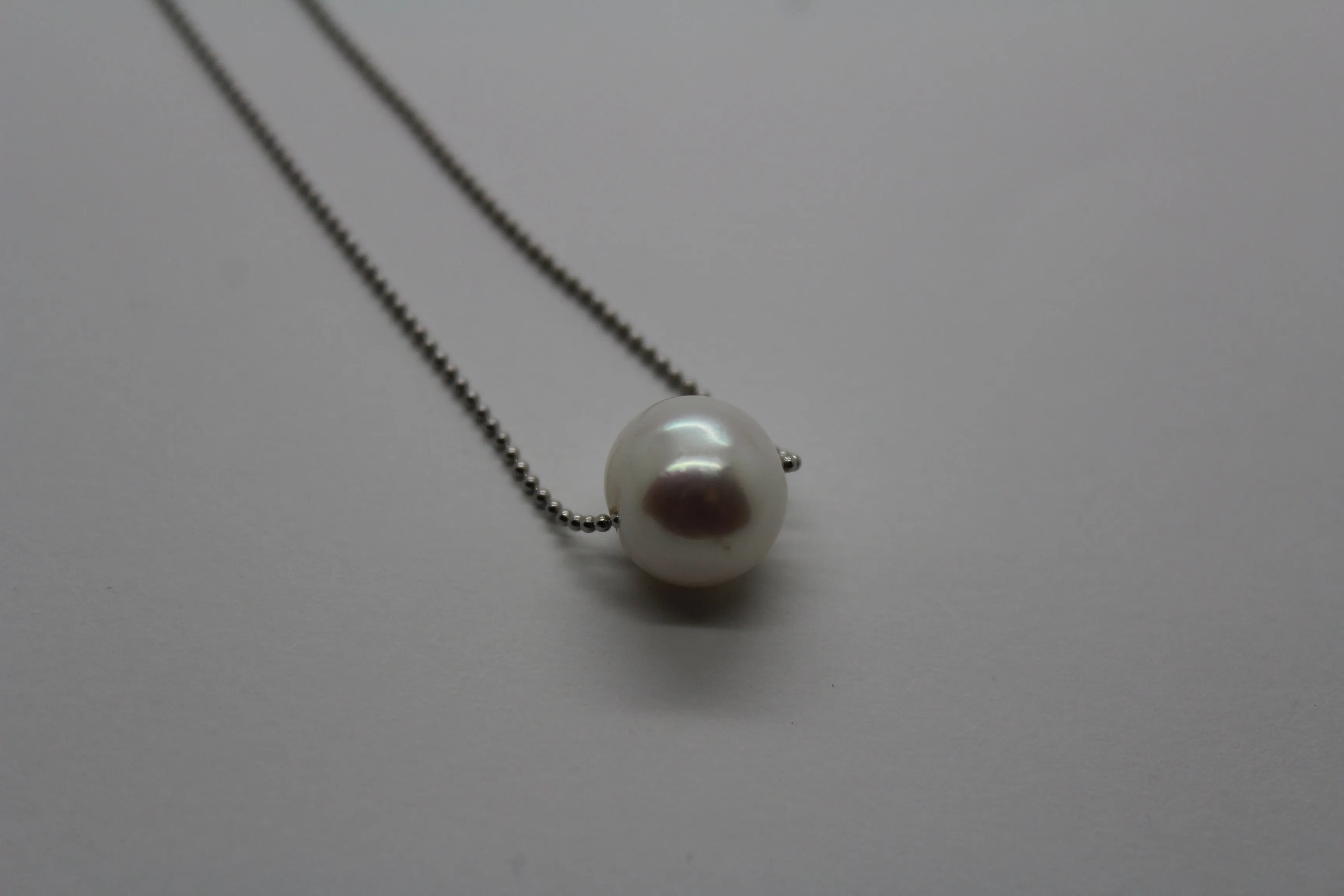 Pearl on Sterling Silver Adjustable sliding Chain WS1
