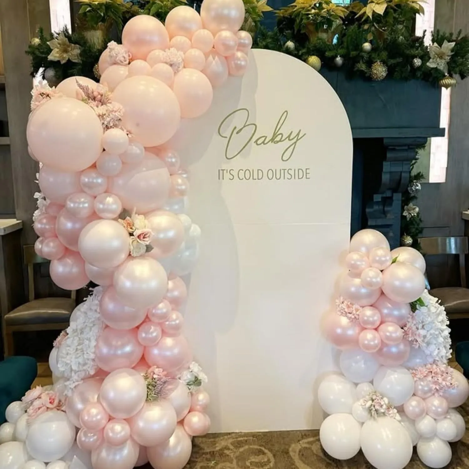Pearl Pink Balloons Arch Double-Stuffed Baby Light Pink Balloons Garland Thick Balloons Different Sizes 18/12/10/5inch 61pcs Balloon for Wedding Valentines Day Birthday Decor