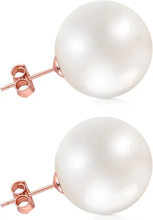 Pearl Stud Earrings for Women, Handpicked Freshwater Pearl Hypoallergenic Gold Vermail Sterling Silver Earring Studs