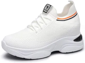 pearlzone Womens Fashion Lightweight Air Sports Walking Sneakers Breathable Gym Jogging Running Mesh Air Cushion Tennis Shoes