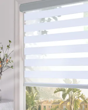 Persilux Custom Size Zebra Roller Blinds Blackout Roller Window Shades (35" W X 72" H, Light Grey) Dual Layer Sheer Shades Privacy Light Control for Day and Night for Windows, Home and Office