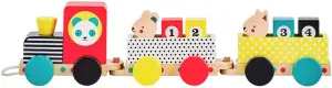 Petit Collage Animal Friends Wooden Pull Along Train – Colorful Wooden Toy Made with Sustainable Wood, Active Toy Promotes Development of Fundamental Skills, Makes a Great Gift for Toddlers