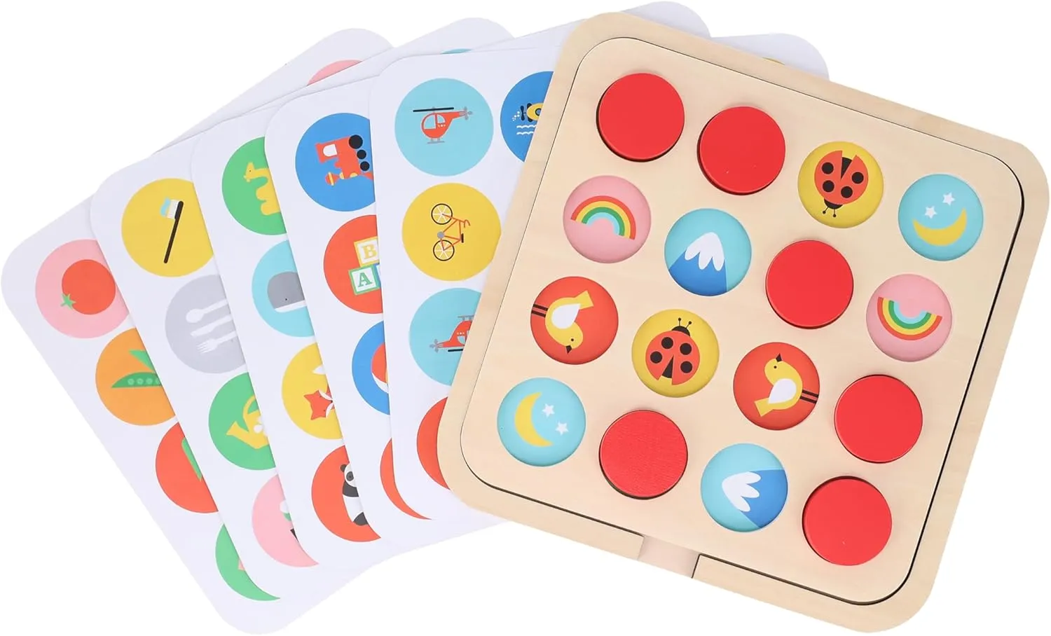Petit Collage Multi-Theme Matching Wooden Memory Game