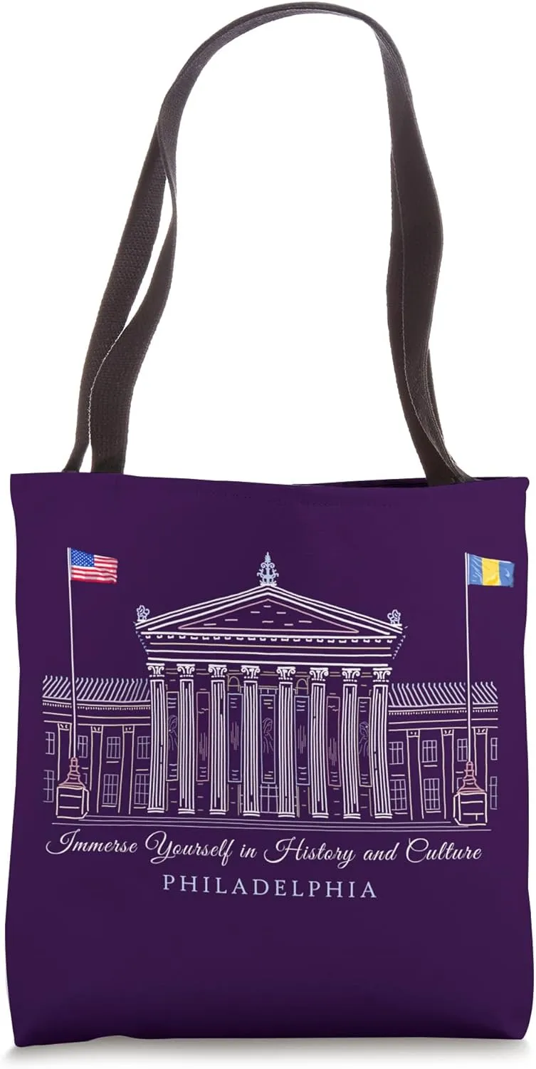 Philadelphia, history and culture, hand-drawn, USA Tote Bag