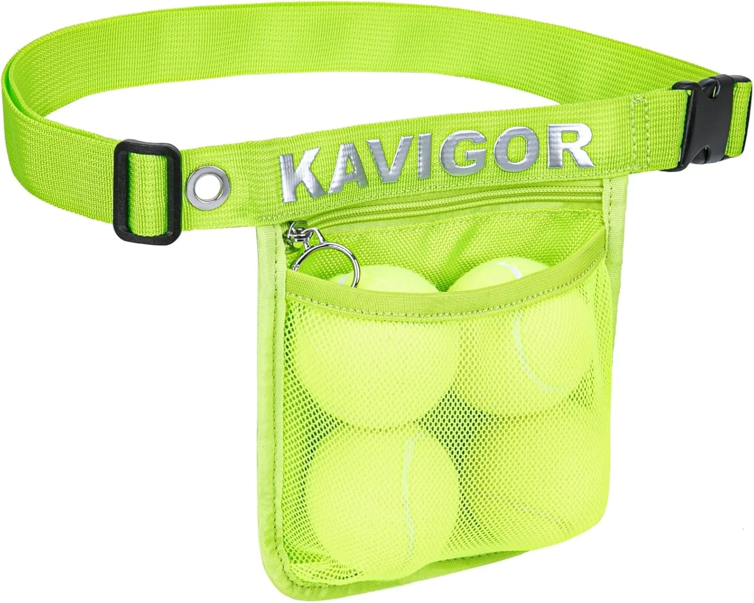Pickleball & Tennis Ball Holder Waist Pouch Holds 3-4 Balls, Multi-Functional Sports Belt Bag with Zipper Pocket and Carabiner