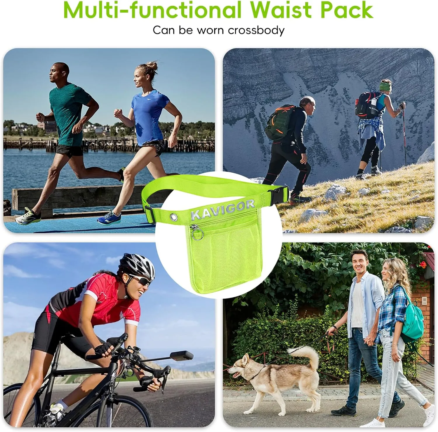 Pickleball & Tennis Ball Holder Waist Pouch Holds 3-4 Balls, Multi-Functional Sports Belt Bag with Zipper Pocket and Carabiner
