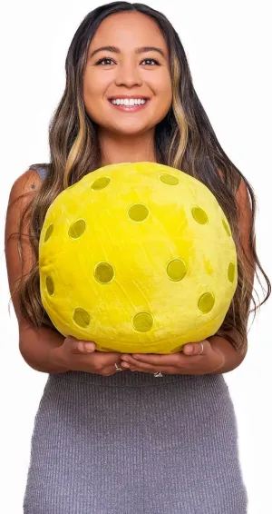 Pickleball Pillow - Huggable Plush Pickleball Cushion, 12" Soft & Comfortable Stuffed Pickleball Gift, Realistic and Funny Pillow, Gifts for Pickleball Lovers, Sports Pillow