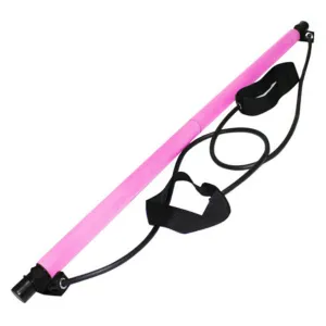 Pilates Stretch Rope Yoga Exercise Bar Portable Exercise Trainer Rope Pink
