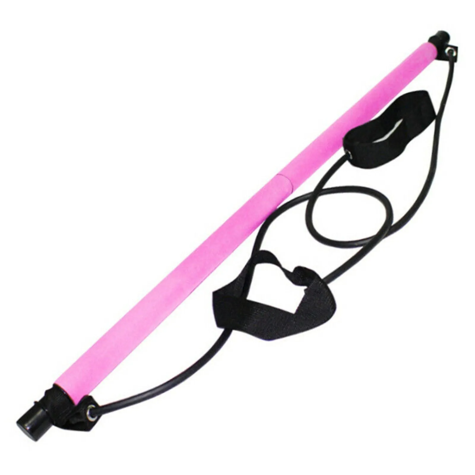 Pilates Stretch Rope Yoga Exercise Bar Portable Exercise Trainer Rope Pink