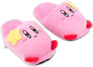 Pink Puff Ball Slipper | Cute Anime Video Game Smash Star Allies Forgotten Land | Plush Pastel Fuzzy Slip On House Shoes One Size Adult Women Medium