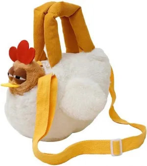 Plush Chicken Handbag Cartoon Gugu Chicken Sling Bag Women Stuffing Animal Shoulder Bag for Commuting Outside