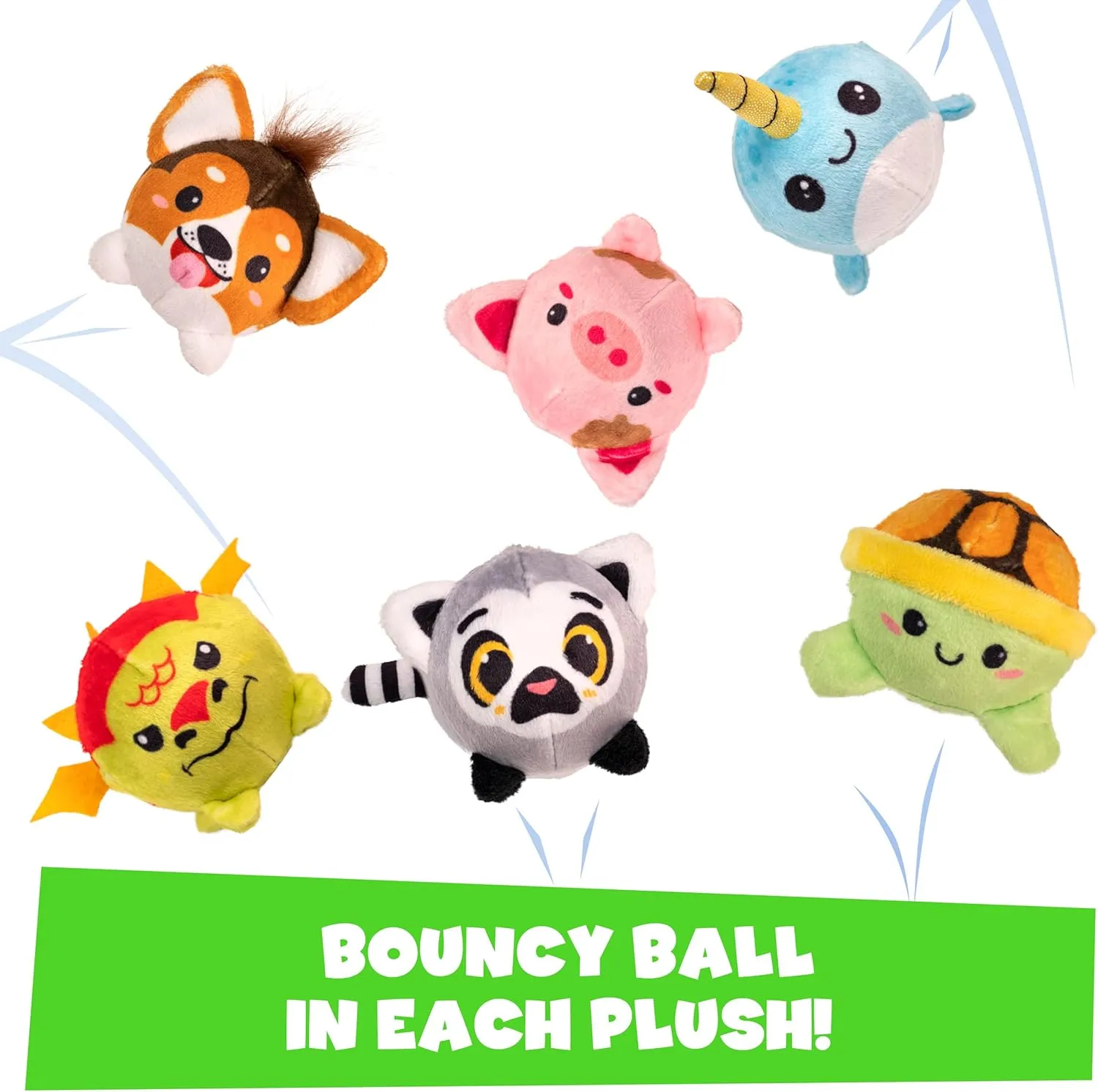 Plush Crush - Series 5 - Puzzle Ball (3-Pack), Surprise Collectible Character Bouncy Ball Plush Toy, Blind Bag by Scentco