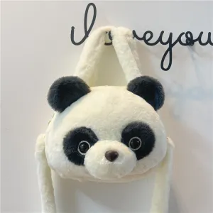 Plush Doll Heart Giant Panda Cartoon Crossbody Bags