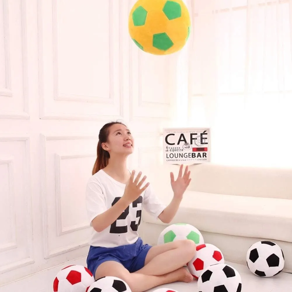 Plush Soccer Balls - Fluffy Stuffed Toy Soccer Ball Plush Pillow Soft Durable Stuff Soccerball Gift for Kids Boy Baby (Green -Yellow,11.8inch/30cm)