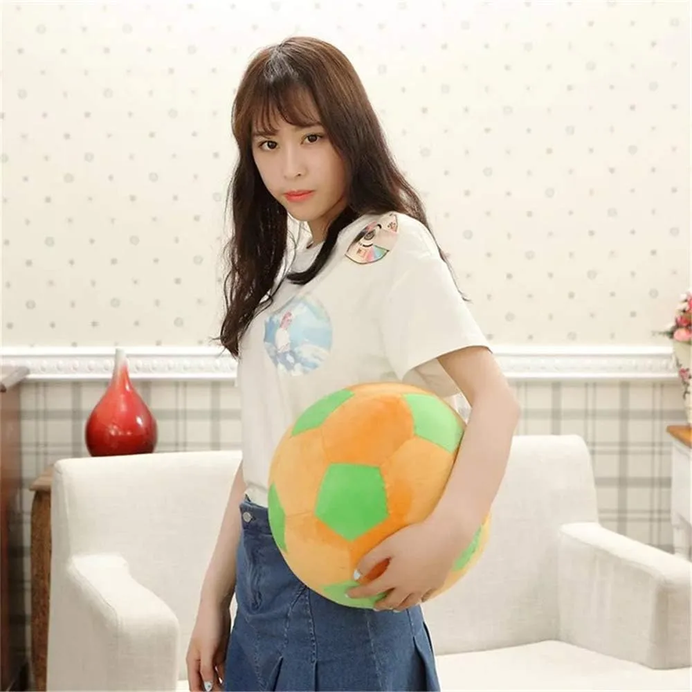Plush Soccer Balls - Fluffy Stuffed Toy Soccer Ball Plush Pillow Soft Durable Stuff Soccerball Gift for Kids Boy Baby (Green -Yellow,11.8inch/30cm)