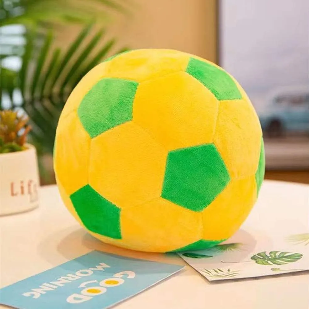 Plush Soccer Balls - Fluffy Stuffed Toy Soccer Ball Plush Pillow Soft Durable Stuff Soccerball Gift for Kids Boy Baby (Green -Yellow,11.8inch/30cm)