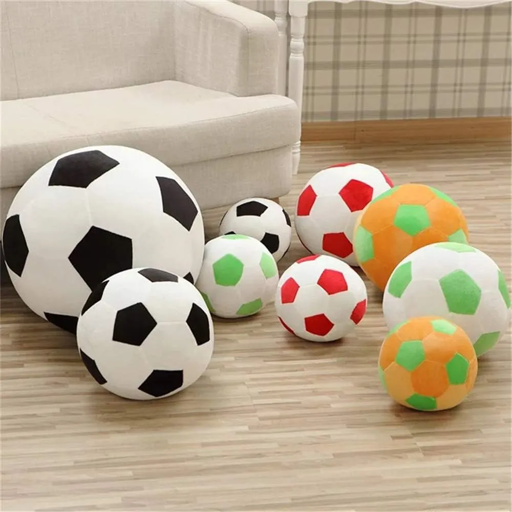 Plush Soccer Balls - Fluffy Stuffed Toy Soccer Ball Plush Pillow Soft Durable Stuff Soccerball Gift for Kids Boy Baby (Green -Yellow,11.8inch/30cm)