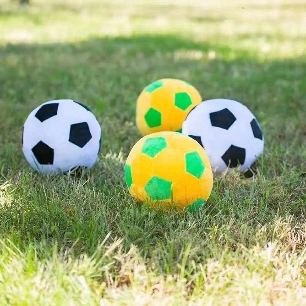 Plush Soccer Balls - Fluffy Stuffed Toy Soccer Ball Plush Pillow Soft Durable Stuff Soccerball Gift for Kids Boy Baby (Green -Yellow,11.8inch/30cm)