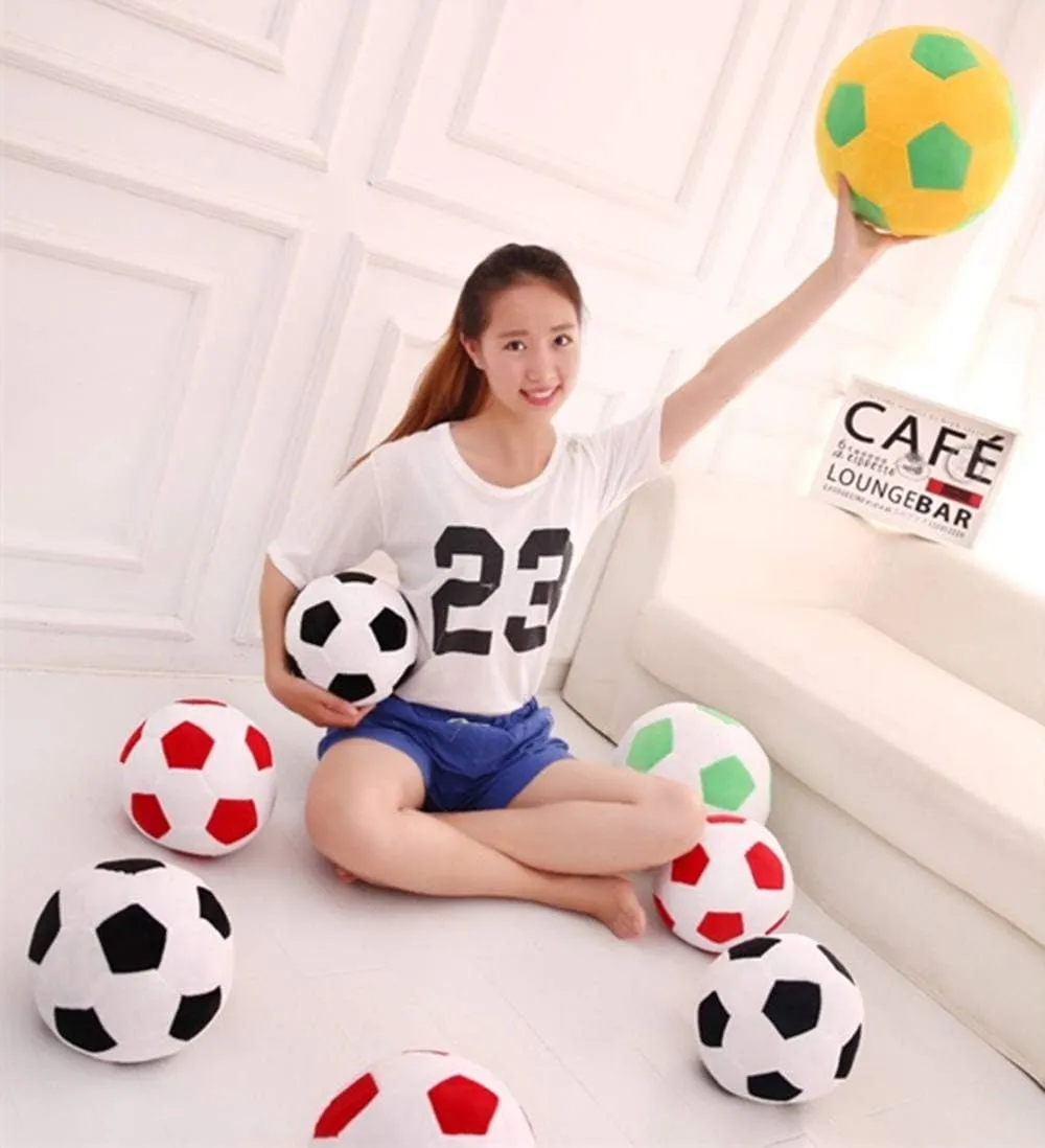 Plush Soccer Balls - Fluffy Stuffed Toy Soccer Ball Plush Pillow Soft Durable Stuff Soccerball Gift for Kids Boy Baby (Green -Yellow,11.8inch/30cm)