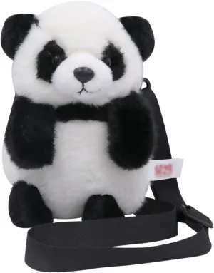 Plush Tiger Panda Crossbody Purse for Women Girls Small Fluffy Animal Shoulder Plush Tiger Panda Doll Cute Purse