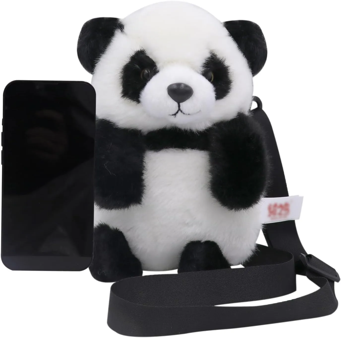 Plush Tiger Panda Crossbody Purse for Women Girls Small Fluffy Animal Shoulder Plush Tiger Panda Doll Cute Purse