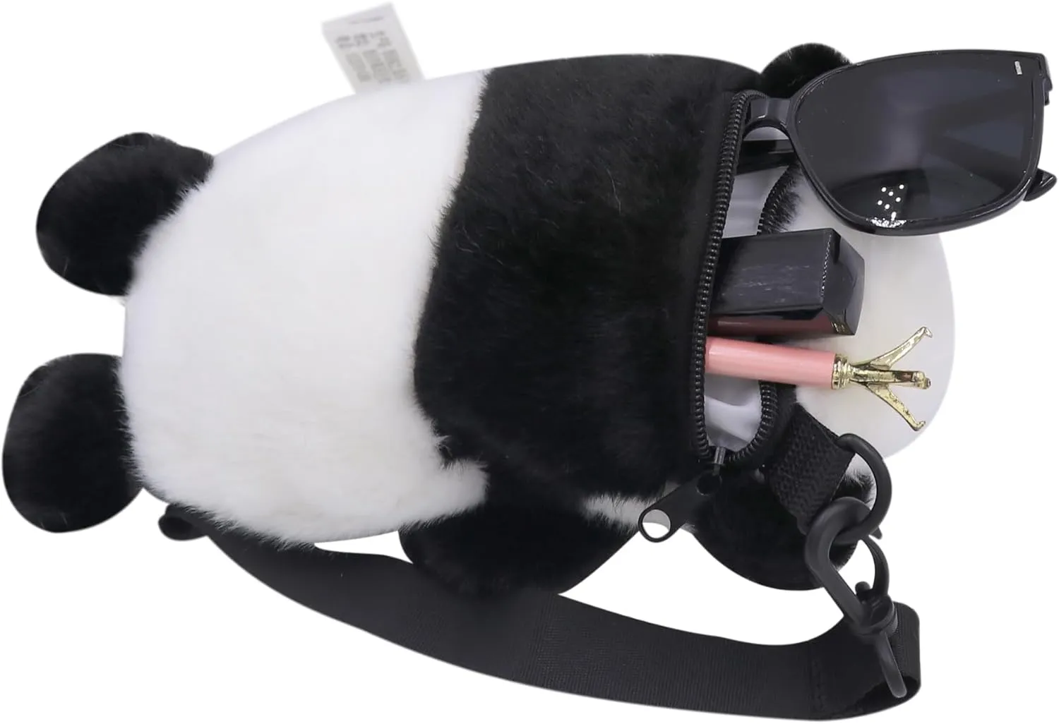 Plush Tiger Panda Crossbody Purse for Women Girls Small Fluffy Animal Shoulder Plush Tiger Panda Doll Cute Purse