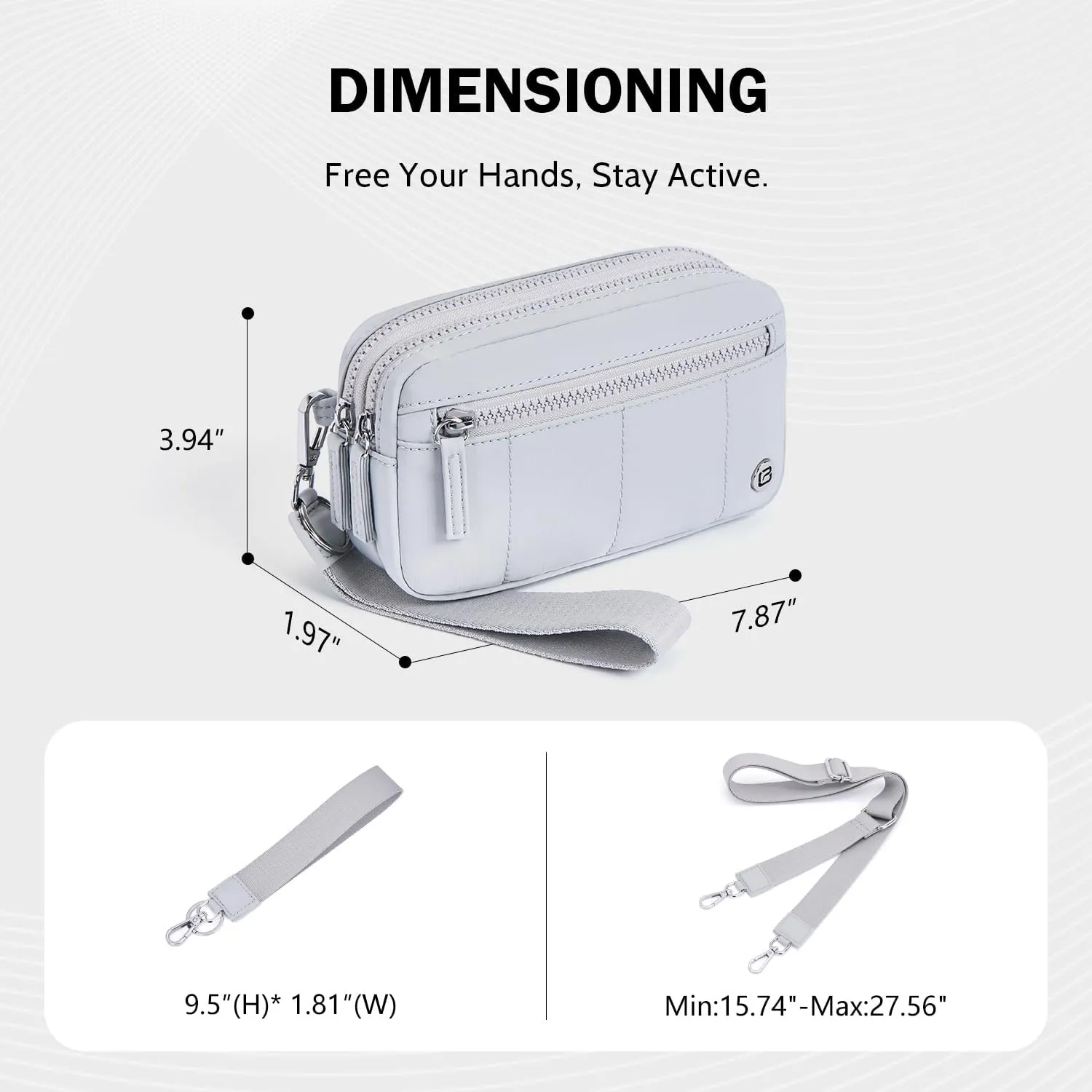 POIUGOYA Small Nylon Crossbody Bags for Women,RFID Wristlet Purse Built in Wallet, 4 Zipper Crossbody Wallet Phone Organizer