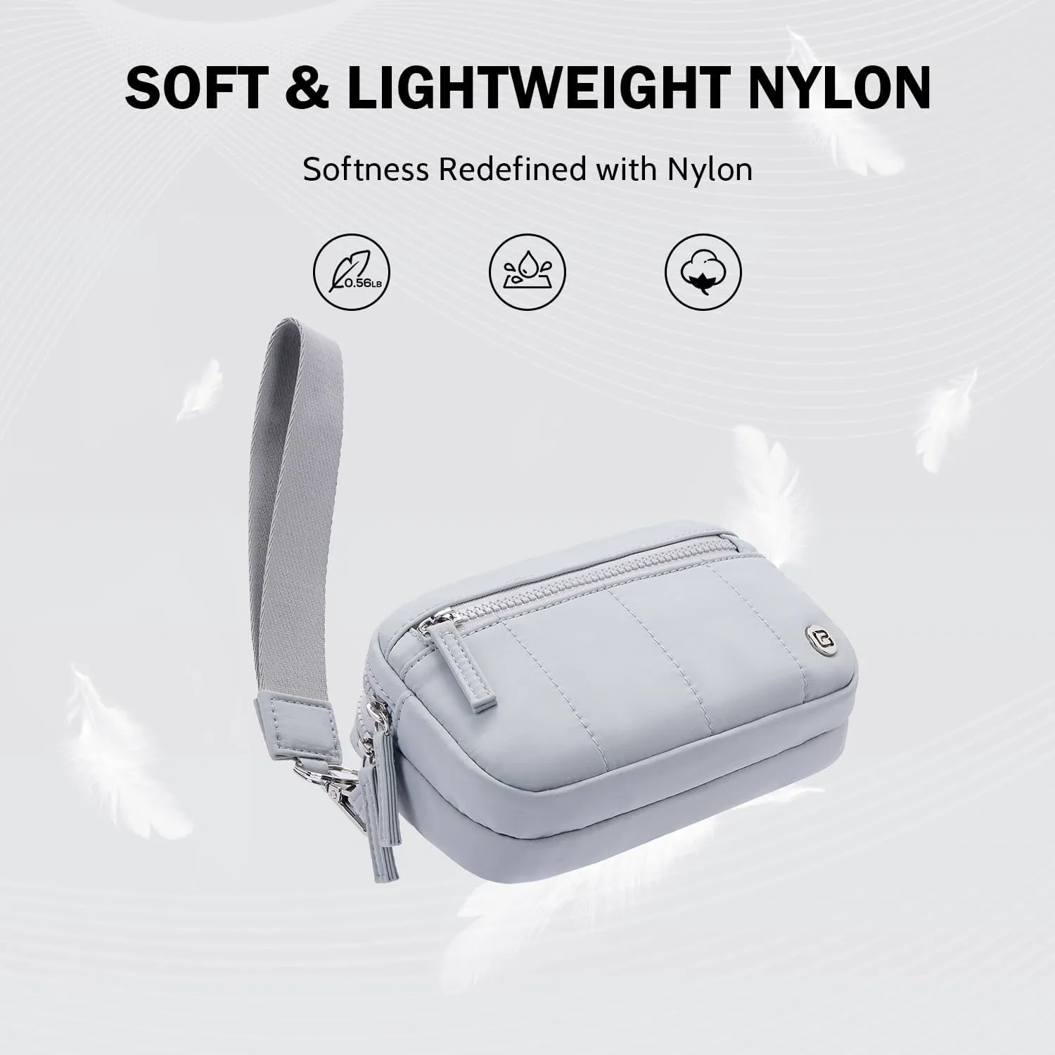 POIUGOYA Small Nylon Crossbody Bags for Women,RFID Wristlet Purse Built in Wallet, 4 Zipper Crossbody Wallet Phone Organizer