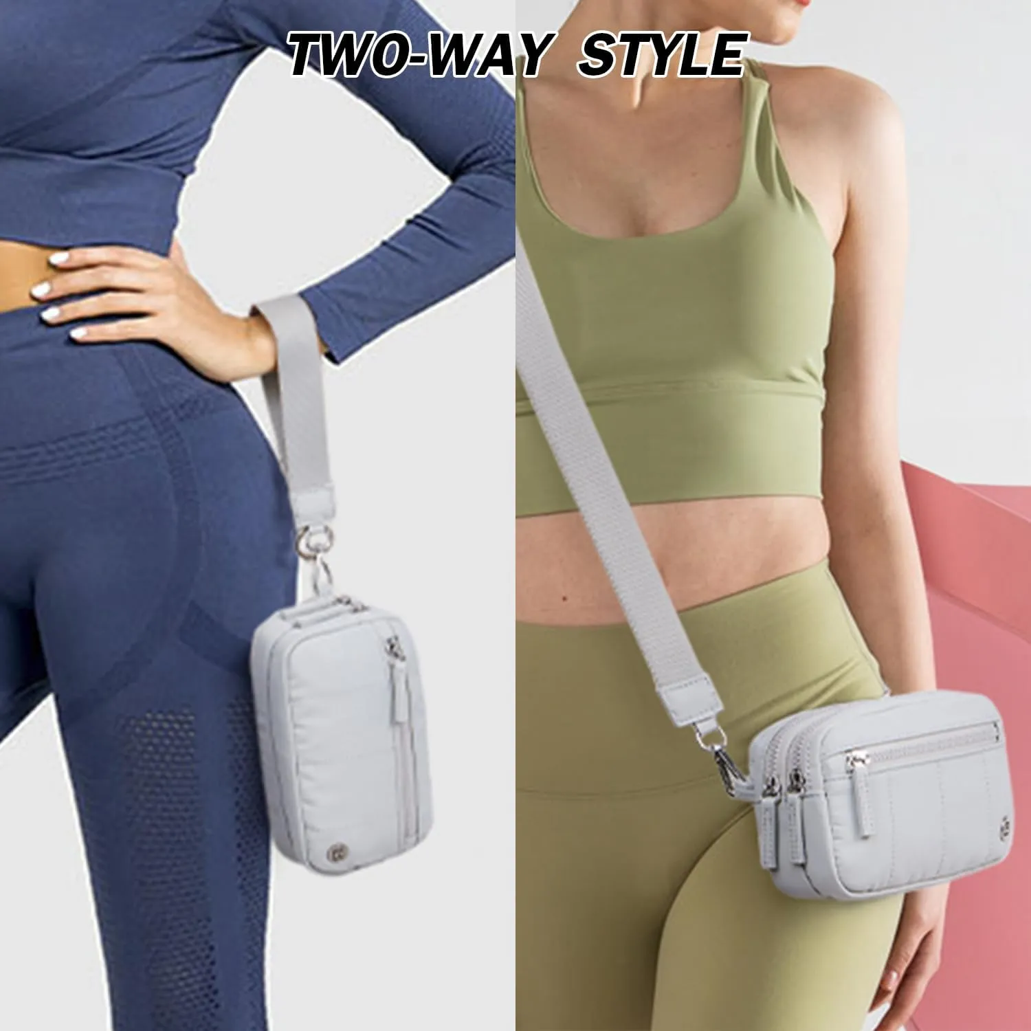 POIUGOYA Small Nylon Crossbody Bags for Women,RFID Wristlet Purse Built in Wallet, 4 Zipper Crossbody Wallet Phone Organizer