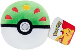 Pokemon 4" Pokeball Plush - Soft Stuffed Poke Ball Toy with Weighted Bottom (Friend Ball)