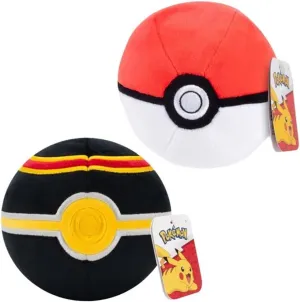 Pokemon 5" Poke Ball & Luxury Ball Plush, 2-Pack - Officially Licensed - Authentic Soft Stuffed Pokeball Toy w/Weighted Bottom - Gotta Catch 'Em All - Gift for Kids, Boys, Girls - 2 