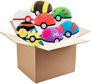 Pokemon 5" Poke Ball Plush Mystery Blind Box 3-Pack - Receive 3 of 8 Assorted Pokeball Toy Styles - Officially Licensed - Styles Vary - Gift for Kids, Boys, Girls - 2 