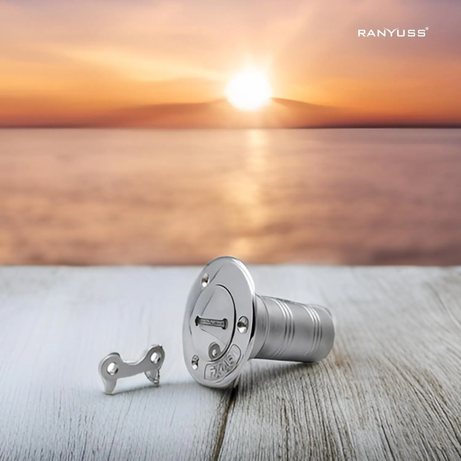 Polished 316 SS Casting Mirror for 1-1/2IN(38MM) Marine Boat Yacht Caravan -Metal Letter Tank Deck Fill Filler with Key Cap and Key…