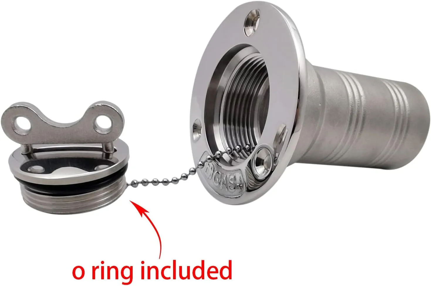 Polished 316 SS Casting Mirror for 1-1/2IN(38MM) Marine Boat Yacht Caravan -Metal Letter Tank Deck Fill Filler with Key Cap and Key…