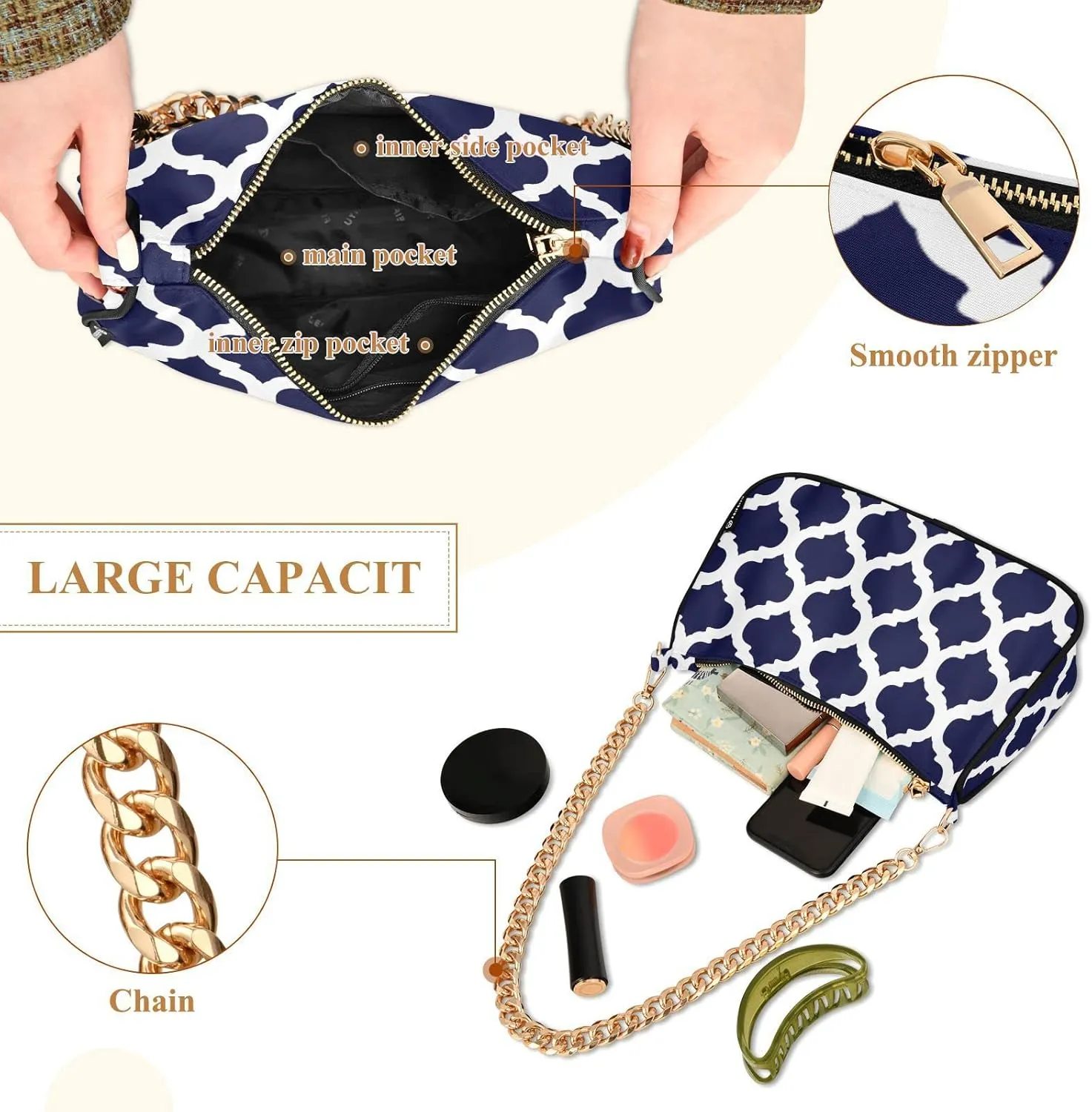 Polka Dot Red Shoulder Bag for Women Small Purse Chain Clutch Mini Purse with Chain Strap for Women Girlfriend