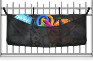 Pool Floats Storage Bag, Foldable Hanging Organizer Mesh for Pool Side and Fence, Adjustable Swimming Outdoor Toy Storage for Balls,Floats, Inflatable Toys and Other Pool Accessories