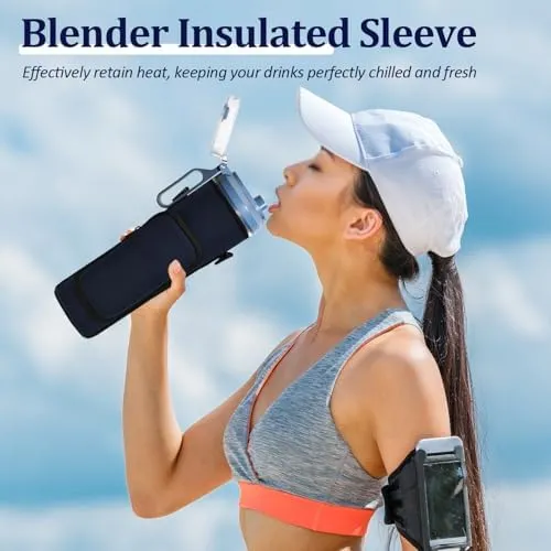 Portable Blender Carrying Case Bag for Ninja Blast Max Portable Blender BC251NV BC251IV BC251GY BC251MT BC251PK BC251LD BC251SL, Blender insulated sleeve with Crossbody Strap(Navy blue)