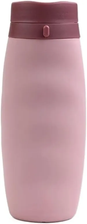 Portable Kettle Silicone Water Bottle Cycling Sports Kettle Cup Outdoor Travel Folding Cup Portable Drinking Utensils Water Bottle (Color : Pink, Size : 600ml)
