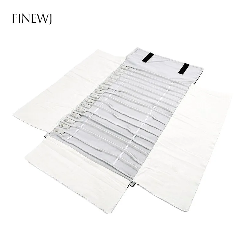 Portable Travel Jewelry Display Carrying Zipper Roll Bag Earrings Pendant Necklace Chain Storage Case Bracelet Lattice Organizer