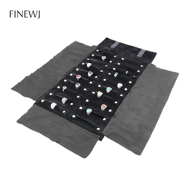 Portable Travel Jewelry Display Carrying Zipper Roll Bag Earrings Pendant Necklace Chain Storage Case Bracelet Lattice Organizer
