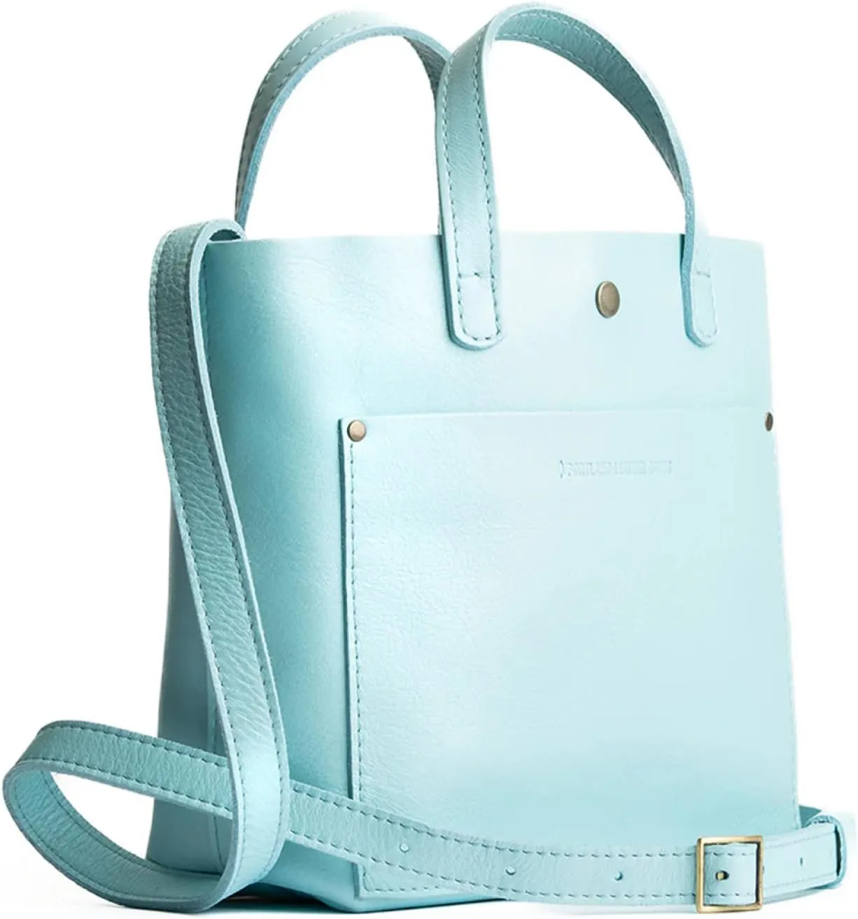 Portland Leather Goods Mini Snap Crossbody Tote Bag for Women – Handmade, Snap Closure, Durable & Unlined – Outside Pocket